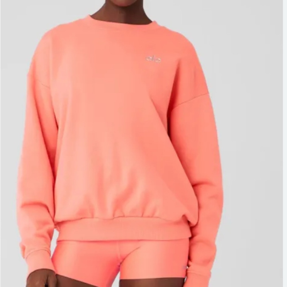 Alo Accolade Crewneck Sweatshirt Strawberry Lemonade XS